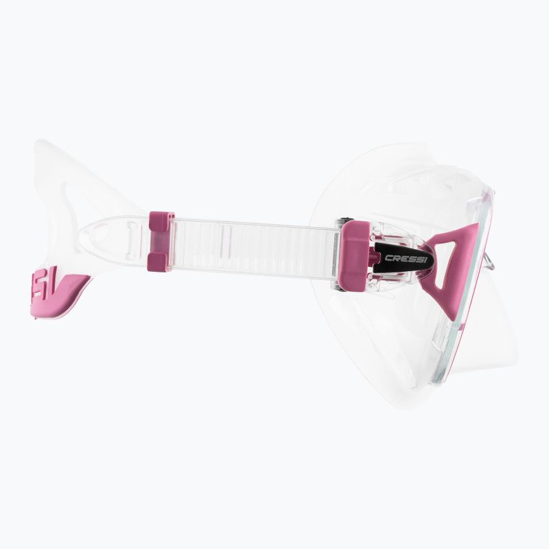 Cressi Zeus clear pink diving mask 3