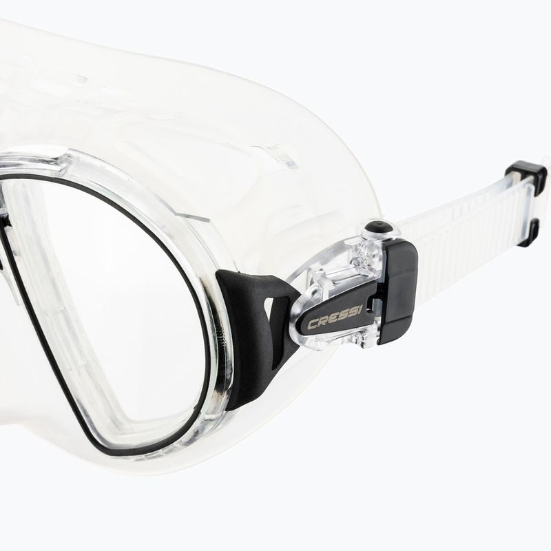 Cressi Zeus clear diving mask black 4