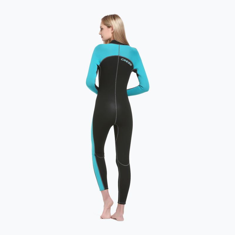 Cressi Lido Monopiece 2 mm black/aquamarine women's wetsuit 2