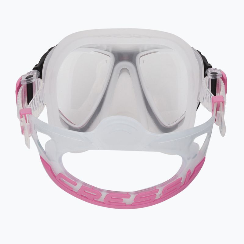 Cressi Quantum pink and clear diving mask DS510040 5