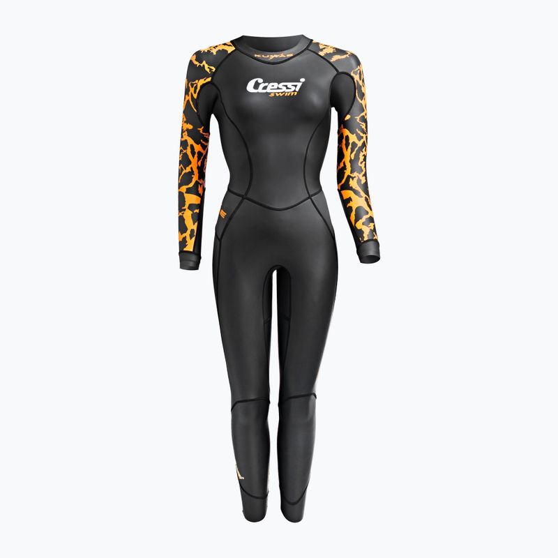 Cressi Kuwae 2 mm women's diving wetsuit black and orange