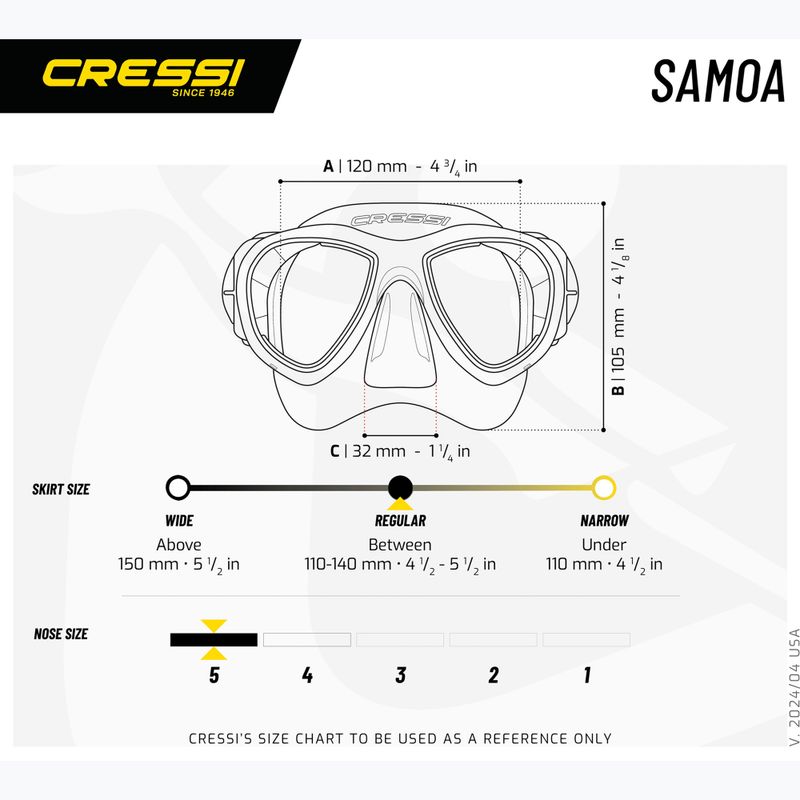 Cressi Samoa clear/aquamarine diving mask 6