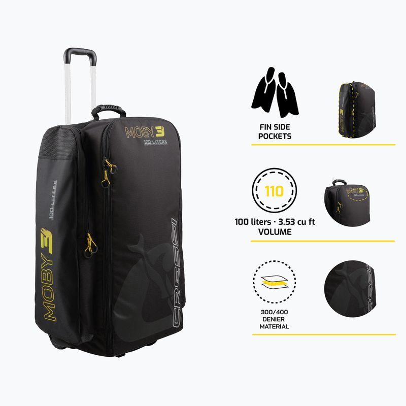 Cressi Moby 3 100 l travel bag black/yellow 7