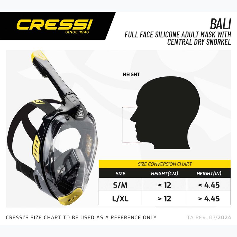 Cressi Bali Full Face snorkelling mask black/grey 6