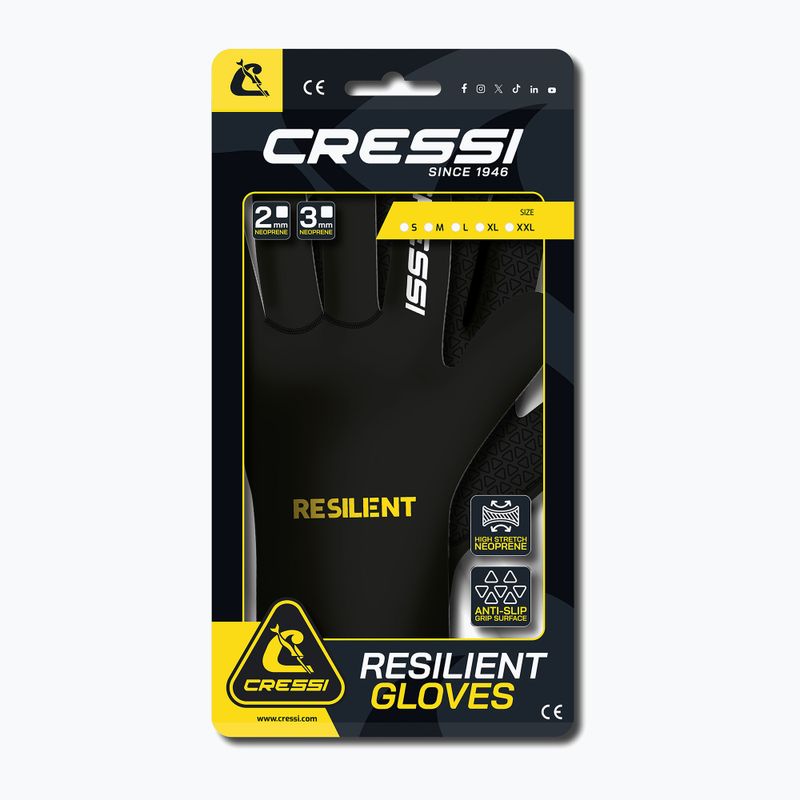 Cressi Resilient 2 mm neoprene gloves black 8