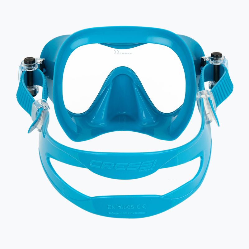 Cressi F1 Small turquoise diving mask 4