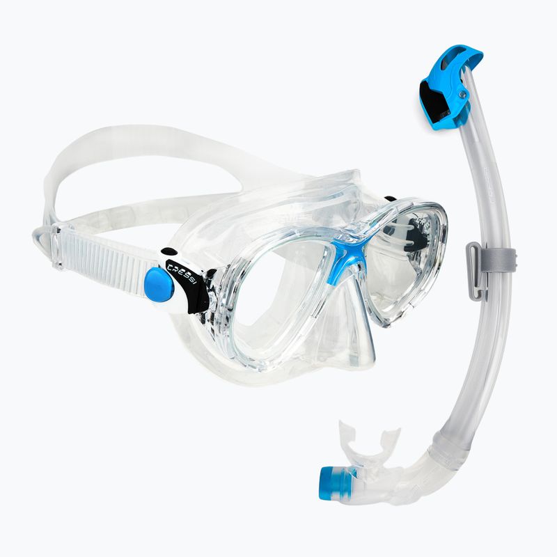 Cressi Marea + Seal Dry Jr clear/azure dive set