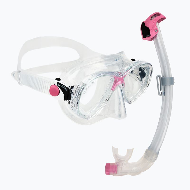 Cressi Marea + Seal Dry Jr dive set clear/pink