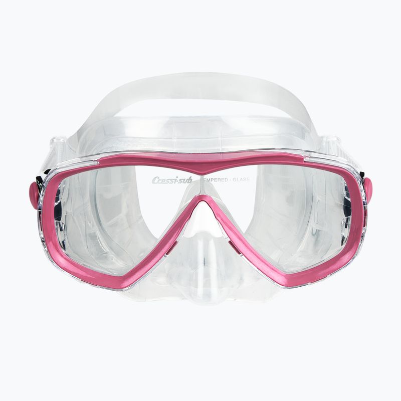 Cressi Estrella + Seal Dry clear/pink diving set 4