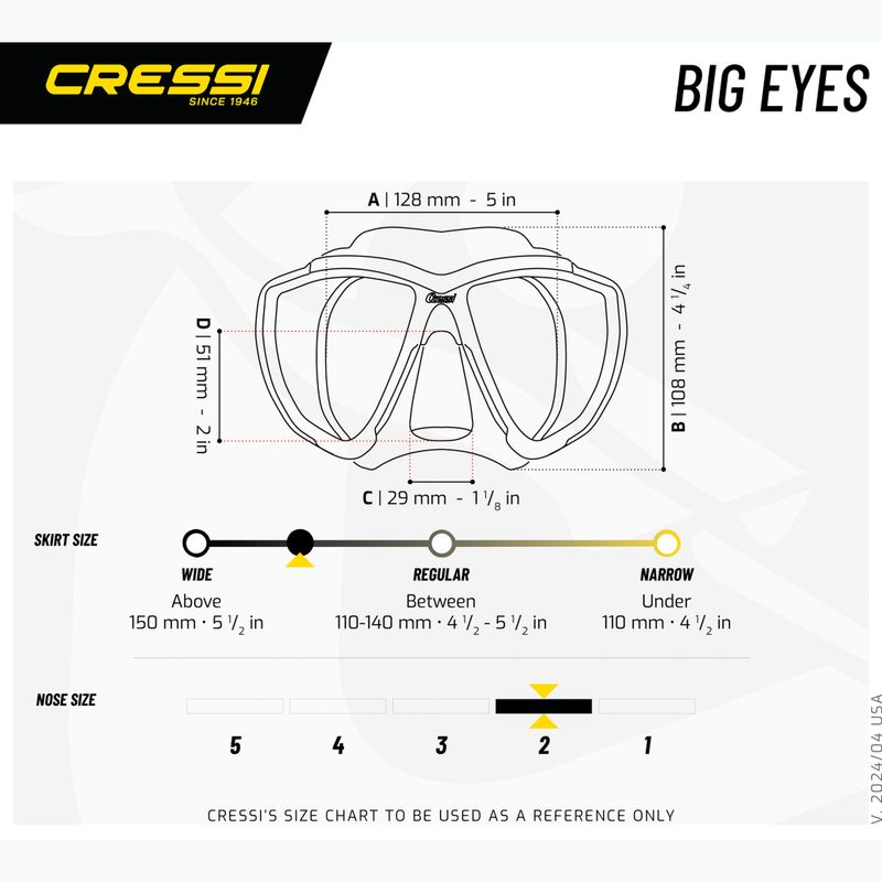 Cressi Big Eyes blue/orange/clear/azure diving mask 3