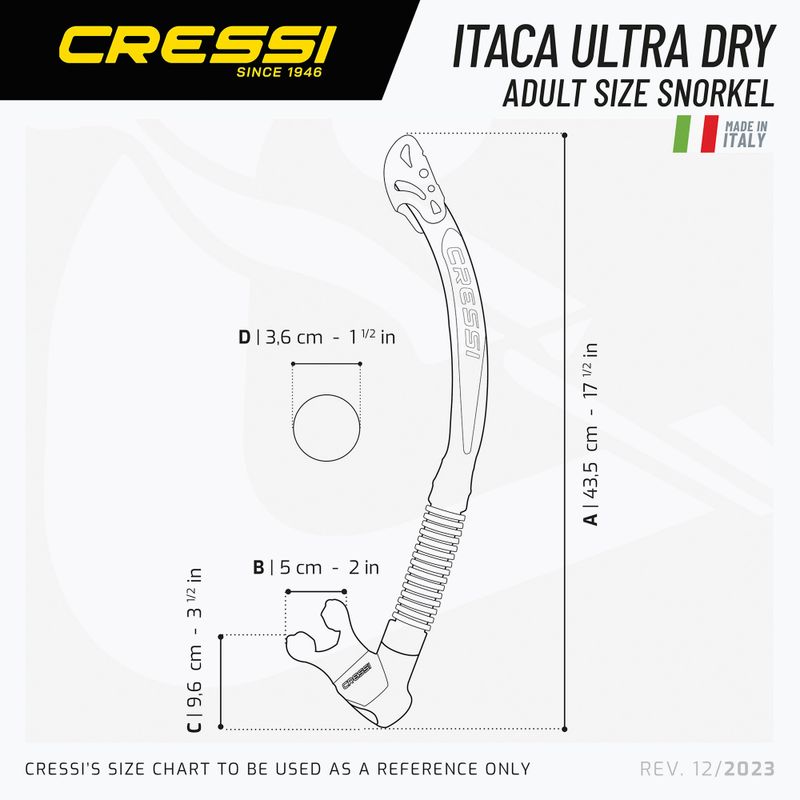 Cressi Itaca Ultra Dry clear/aquamarine snorkel 5