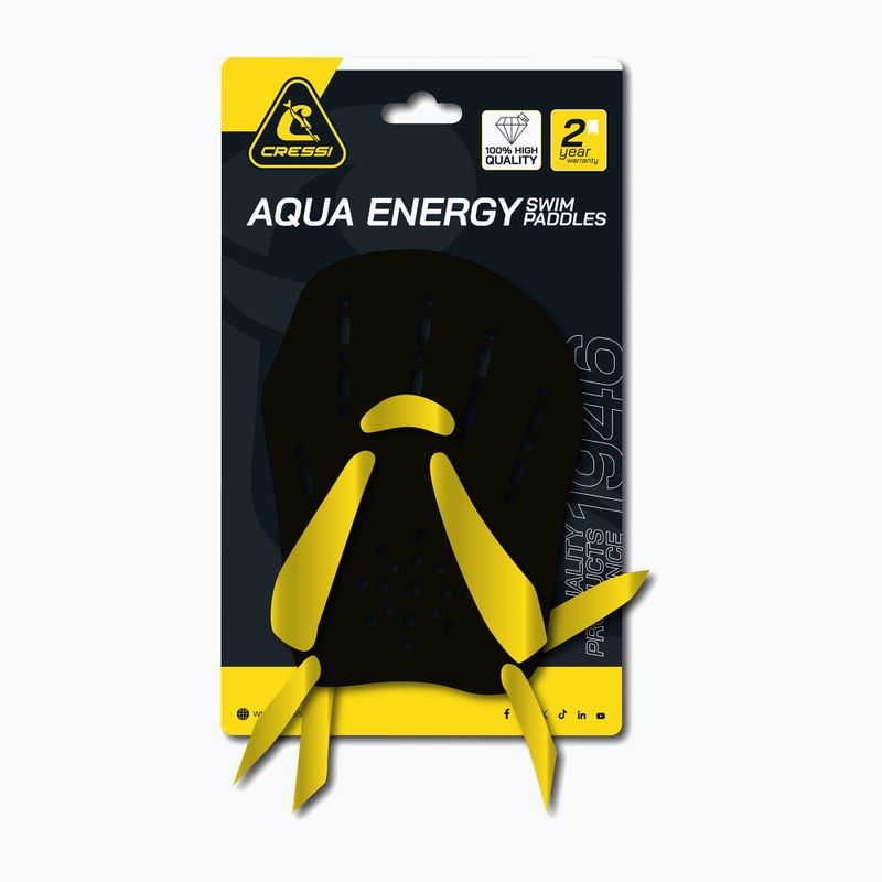 Cressi Aqua Energy swim paddles black/yellow 3