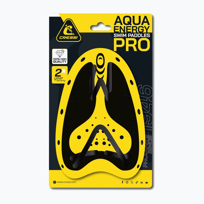 Cressi Aqua Energy Pro swim paddles black/yellow 3