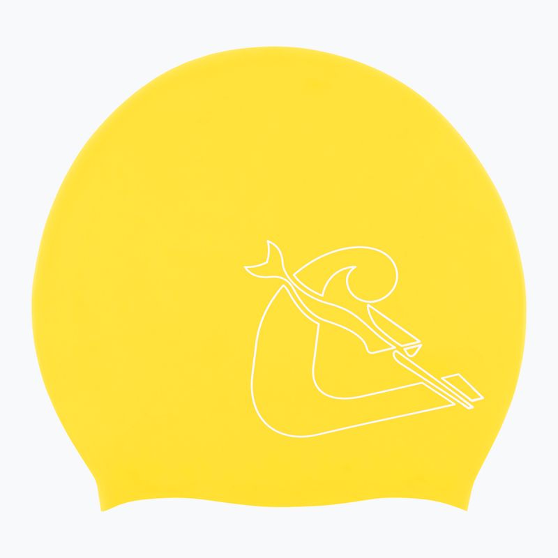 Cressi Loira Long Hair swimming cap yellow/white 2