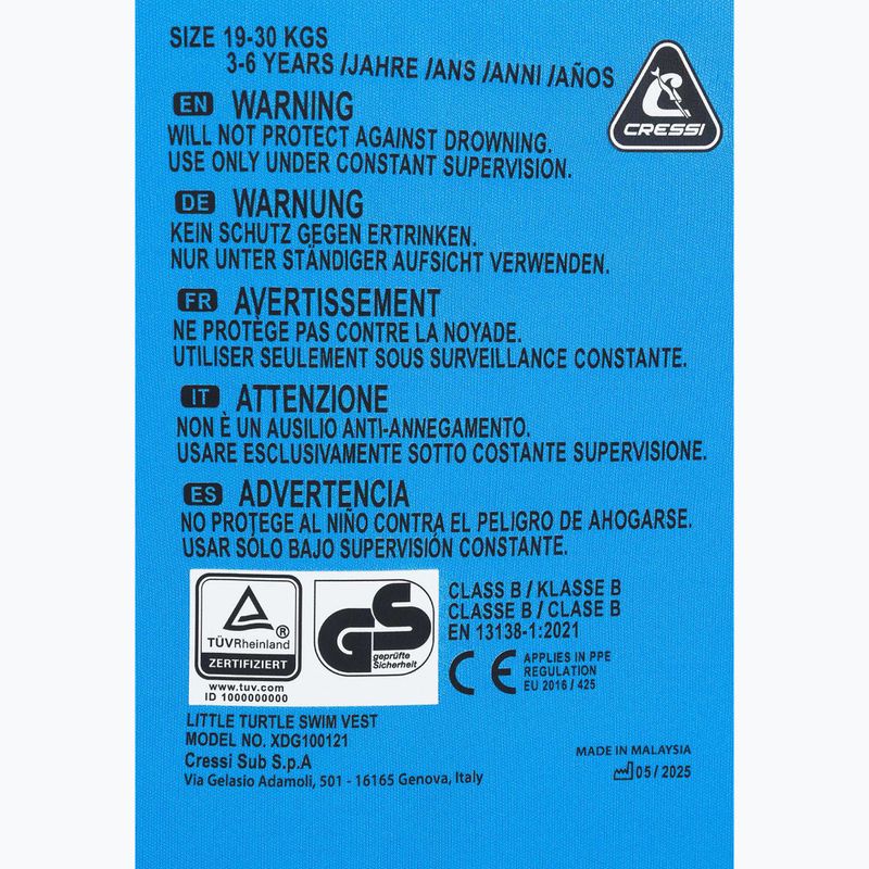 Children's swimming vest Cressi Little Turtle yellow/azure 4