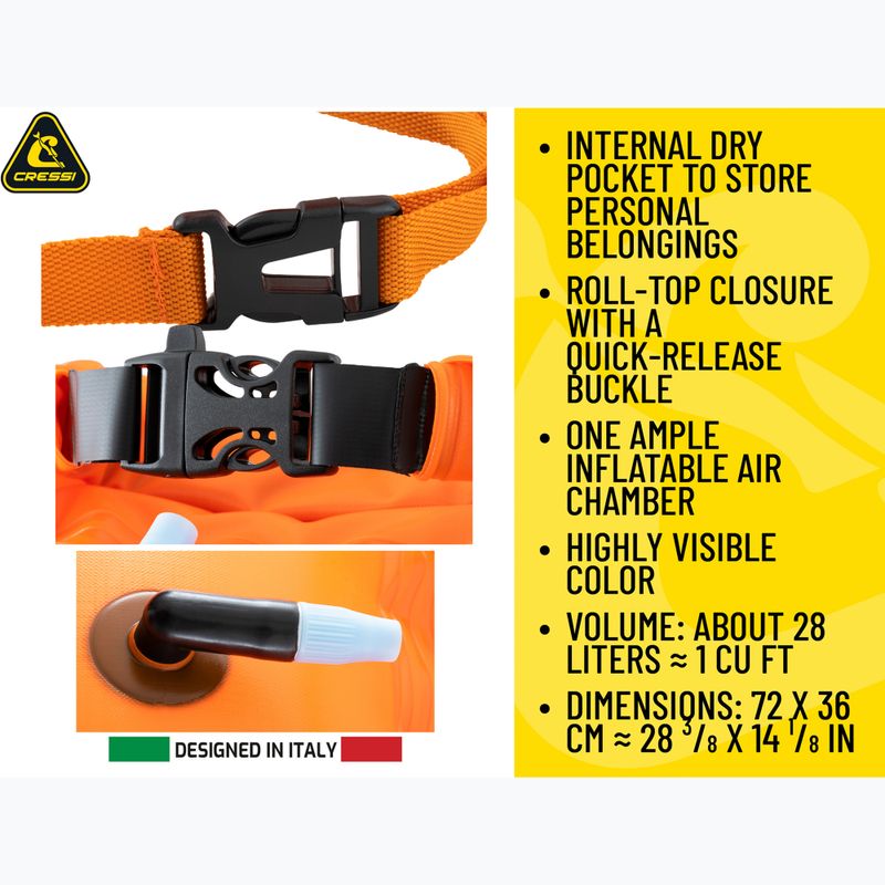 Safety buoy Cressi Glide orange 10