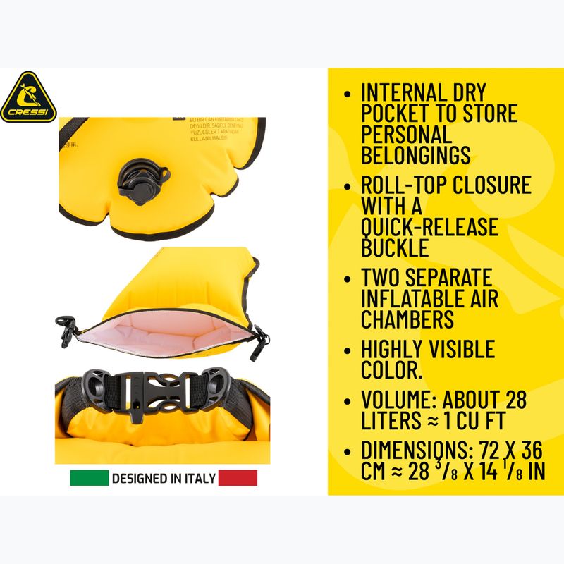 Safety buoy Cressi Glide Pro yellow 13