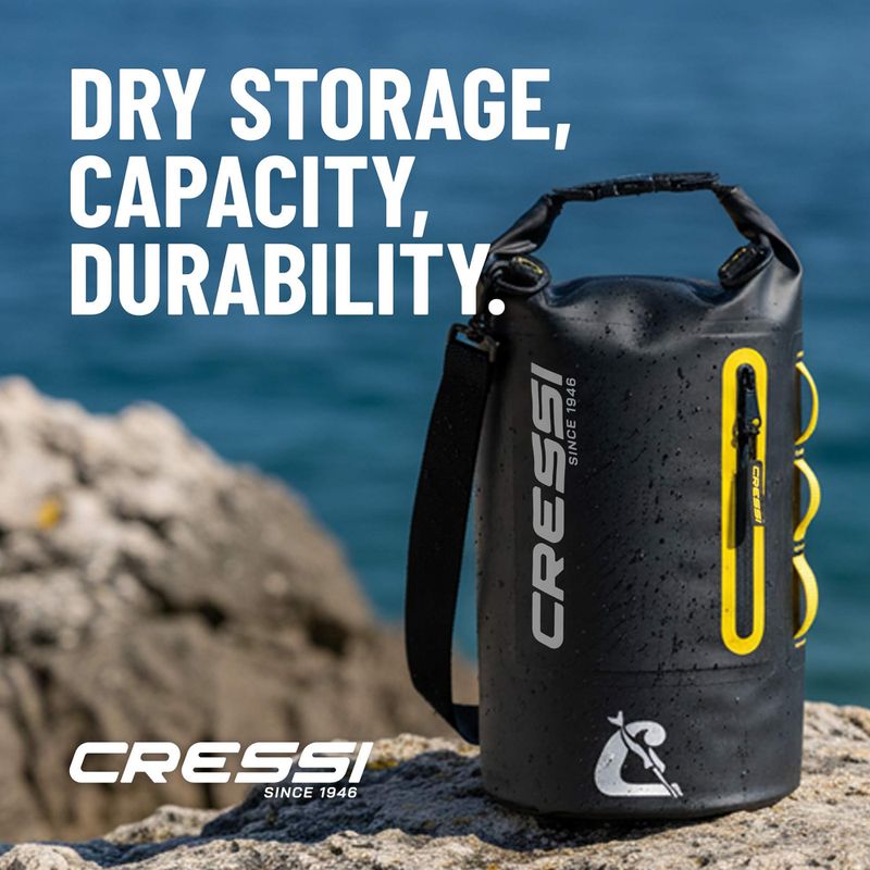 Waterproof bag Cressi Ocelot Dry Bag 20 l black/yellow 7