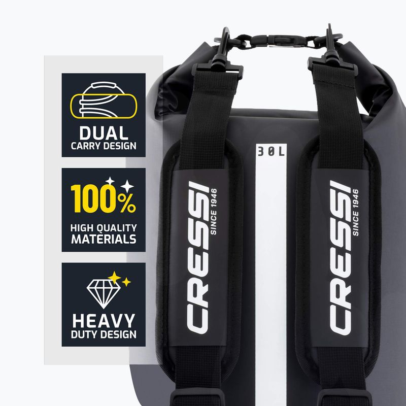 Waterproof bag Cressi Ocelot Dry Bag 30 l black/yellow 5