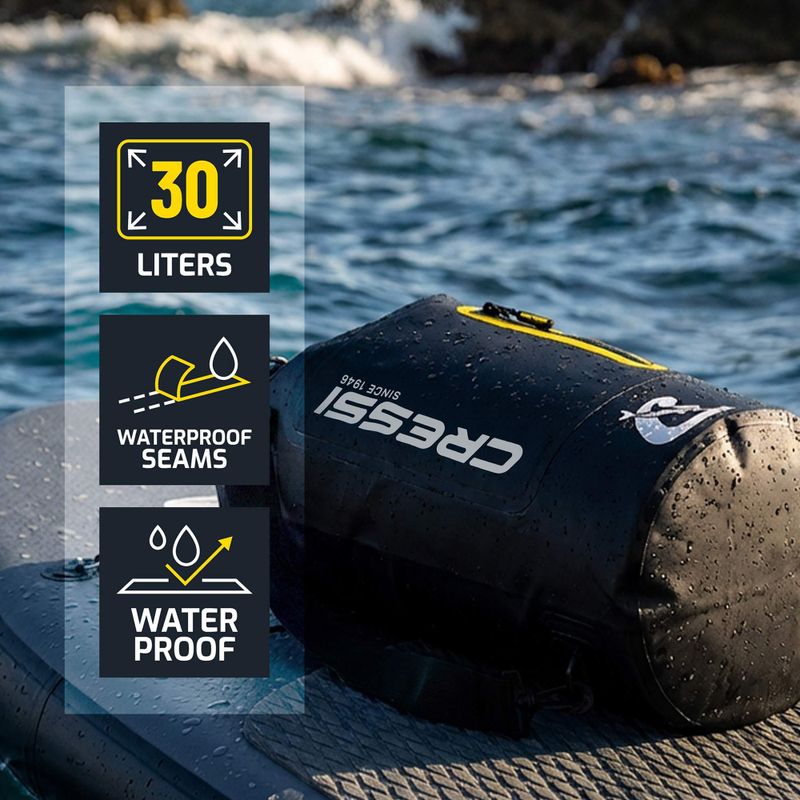 Waterproof bag Cressi Ocelot Dry Bag 30 l black/yellow 7