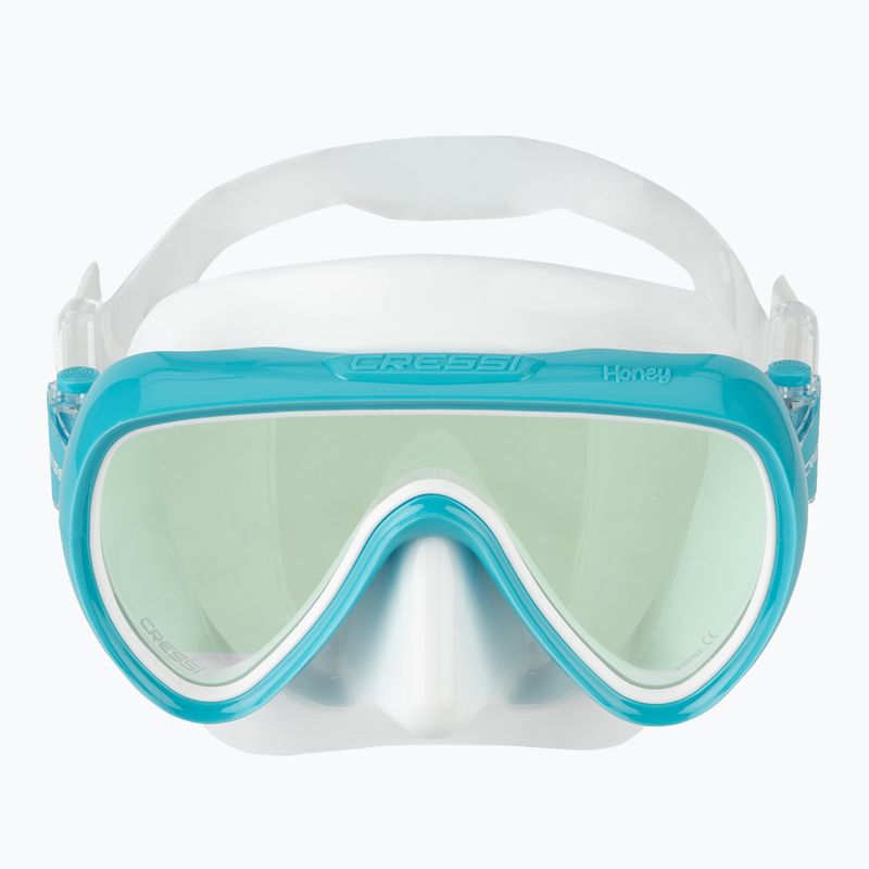 Women's diving mask Cressi Honey 420 UV white/aquamarine/blue/orange 2