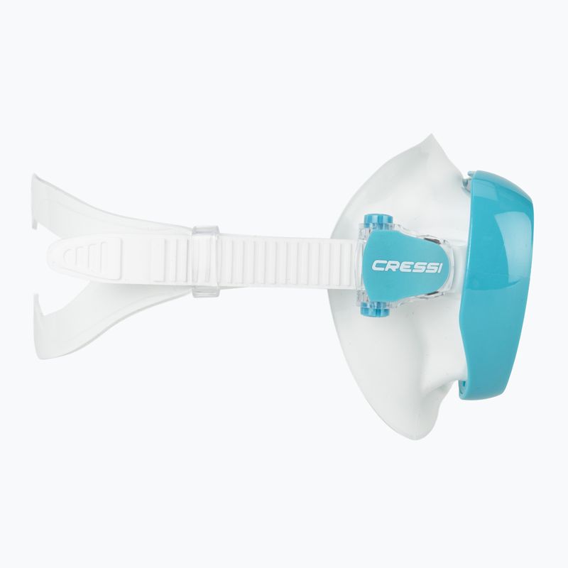 Women's diving mask Cressi Honey 420 UV white/aquamarine/blue/orange 3