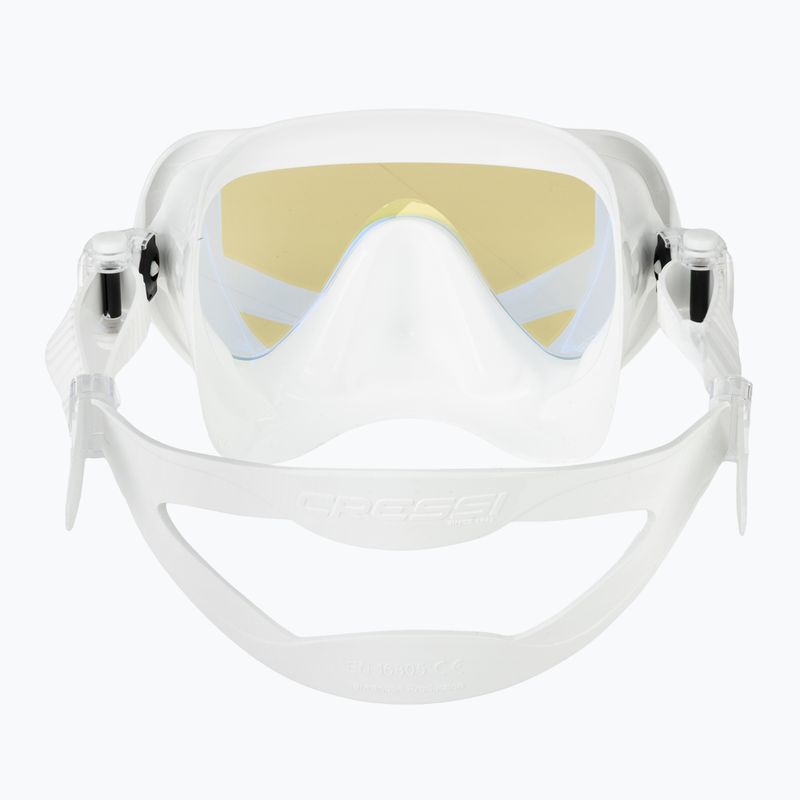 Women's diving mask Cressi Honey 420 UV white/white/yellow/blue 4