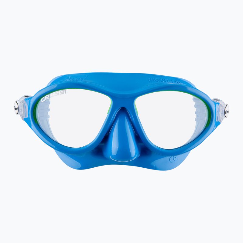 Cressi Moon light blue/lime children's diving mask 2