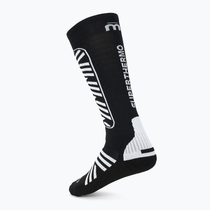 Ski socks Mico Heavy Weight Superthermo Primaloft Merino Ski nero bianco 2