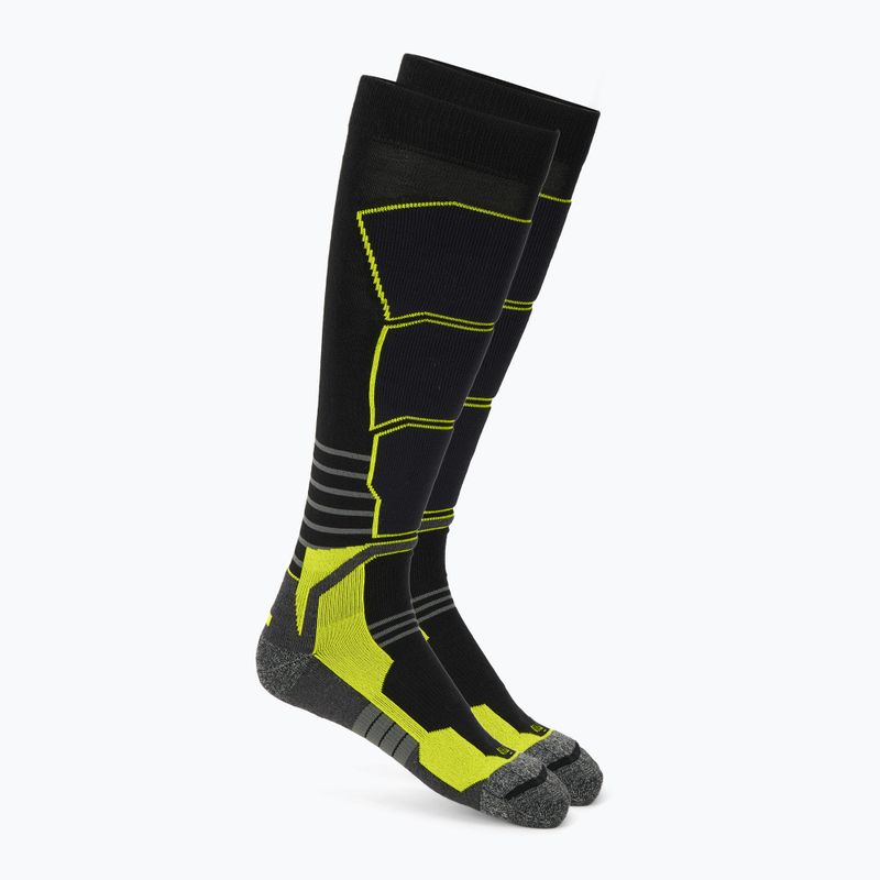 Ski socks Mico Medium Weight Superthermo Natural Marino Ski nero/giallo fluo