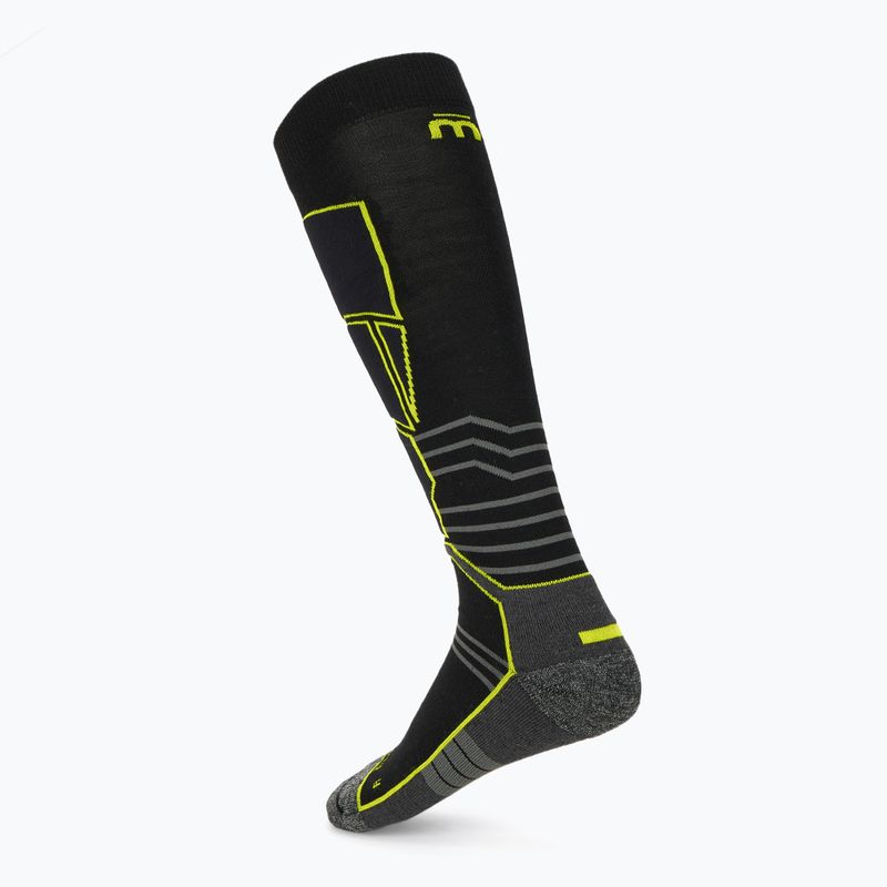 Ski socks Mico Medium Weight Superthermo Natural Marino Ski nero/giallo fluo 2