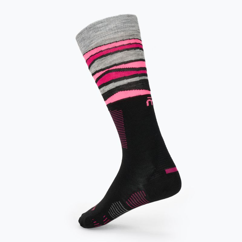Women's ski socks Mico Light Weight Superthermo Natural Merino Ski nero/fucsia fluo 2
