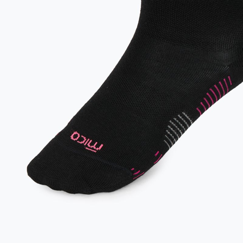 Women's ski socks Mico Light Weight Superthermo Natural Merino Ski nero/fucsia fluo 3