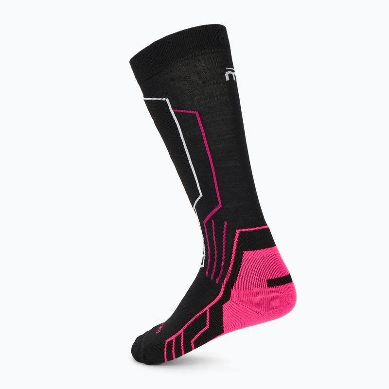 Women's ski socks Mico Medium Weight Warm Control Ski nero/fucsia fluo 2