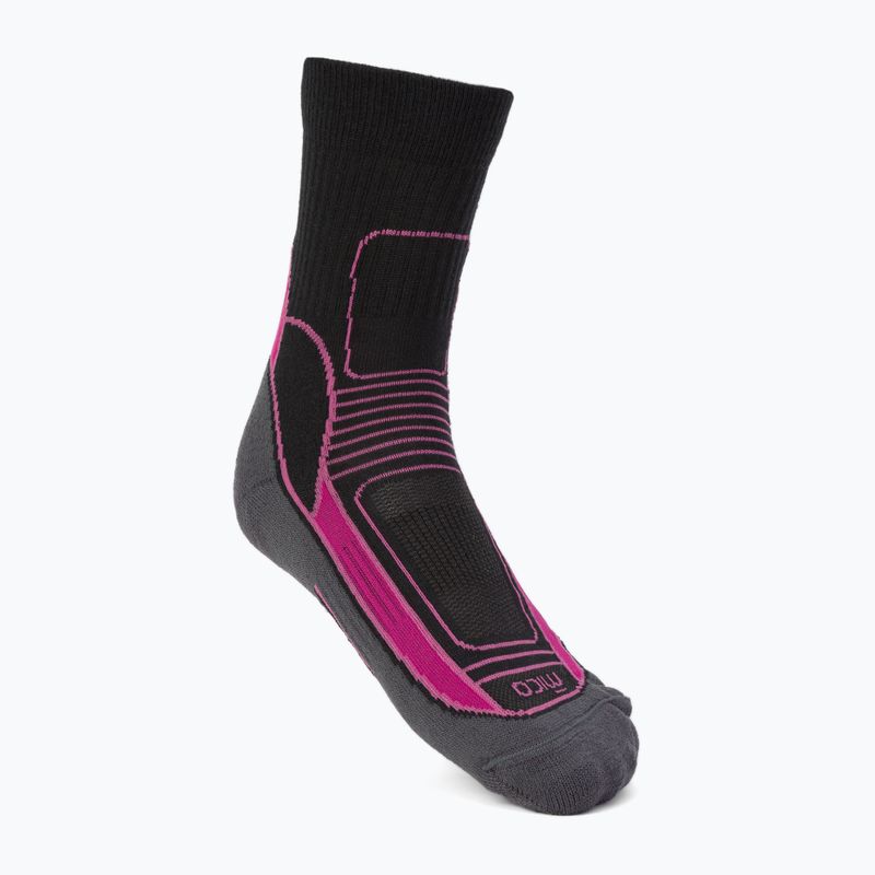 Women's trekking socks Mico Medium Weight Crew Hike Extra Dry grey-pink CA03022