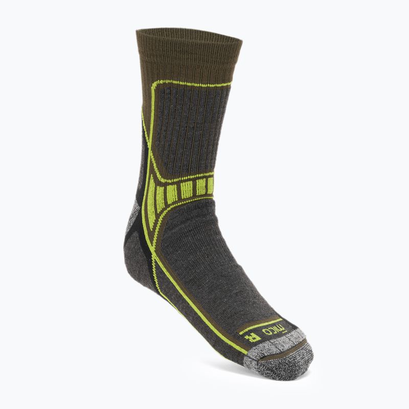 Mico Light Weight X-Performance Hike Crew grey-green trekking socks CA03071 3