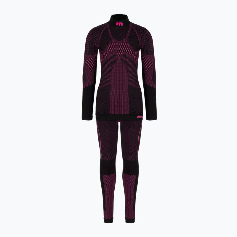Children's thermal underwear Mico Extra Dry Kit black/pink BX02826
