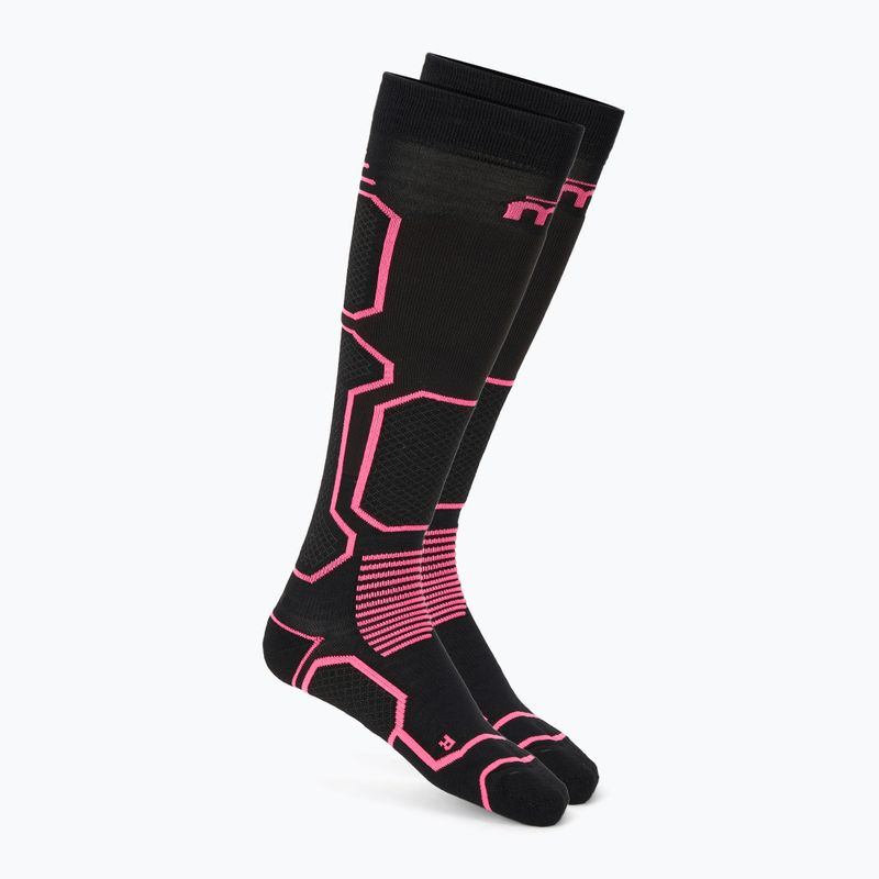 Ski socks Mico Medium Weight Warm Control Ski nero fucsia fluo