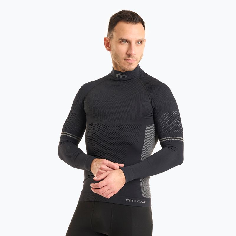 Men's thermal active sweatshirt Mico M1 Mock Neck nero