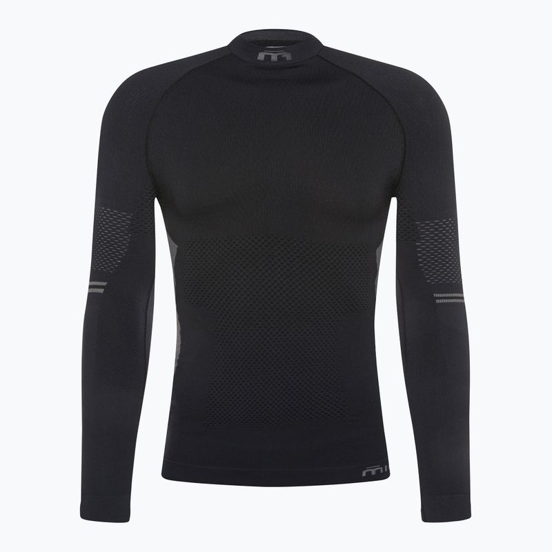 Men's Mico M1 Mock Neck thermal T-shirt black IN07021 6