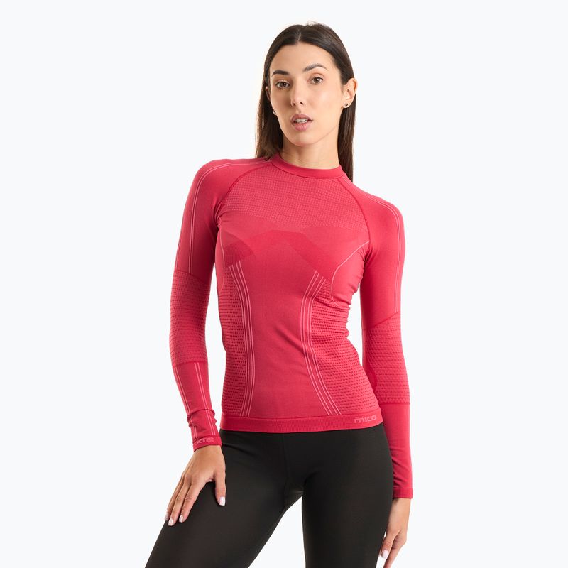 Women's thermal t-shirt Mico Odor Zero Round Neck pink IN01455