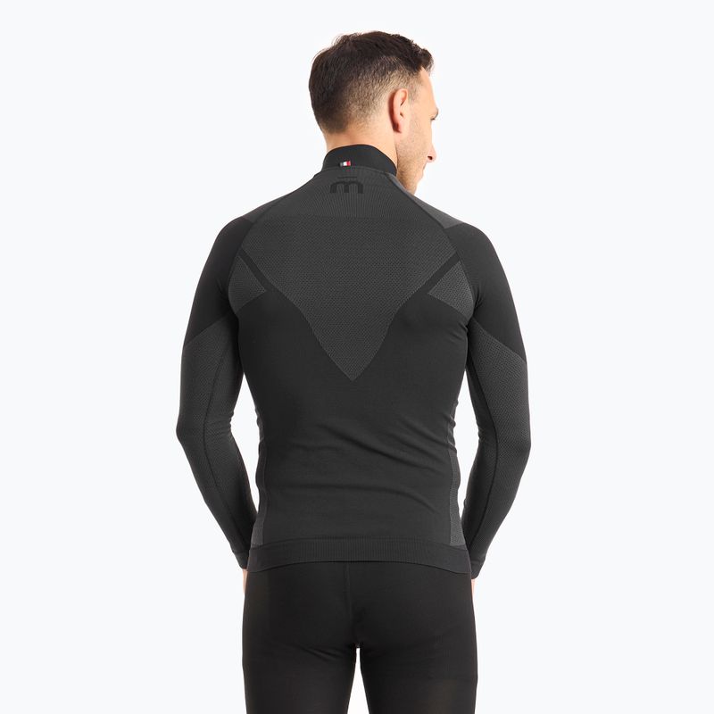 Men's Mico Warm Control Zip Neck thermal T-shirt black IN01852 2