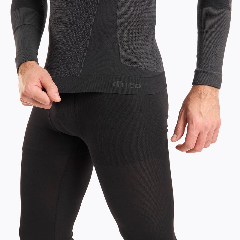 Men's Mico Warm Control Zip Neck thermal T-shirt black IN01852 5