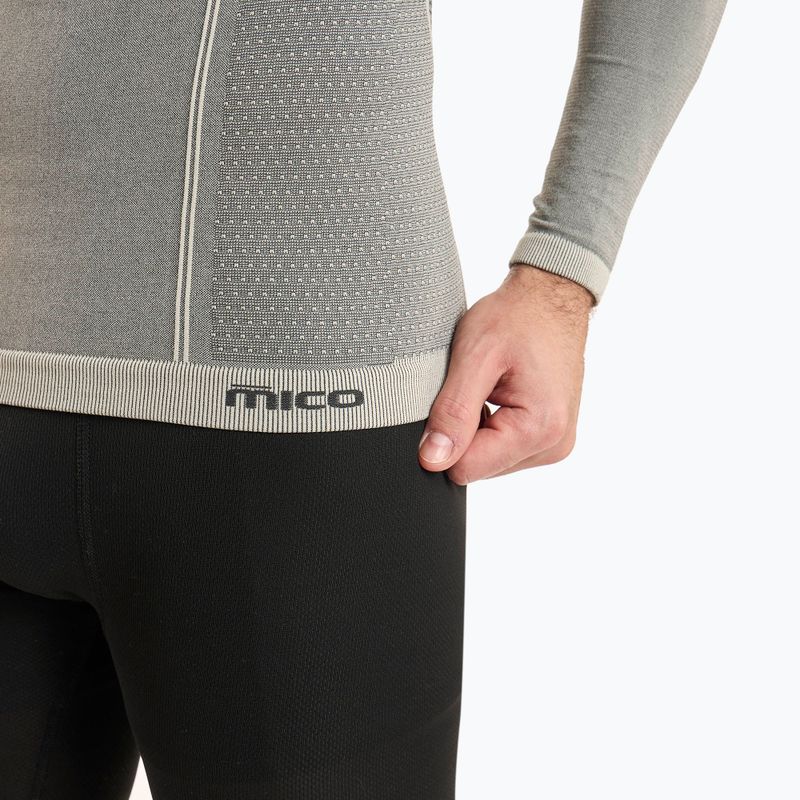 Men's Mico Odor Zero Round Neck thermal T-shirt grey IN01450 4