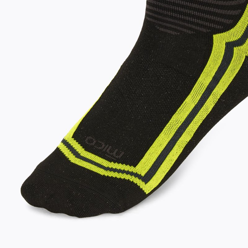 Ski socks Mico Light Weight Odor Zero X-Static Ski antracite/giallo fluo 3