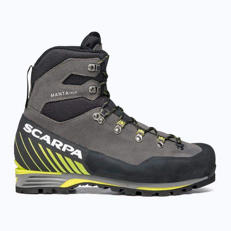 Men's high alpine boots SCARPA Manta Tech GTX shark/lime 9