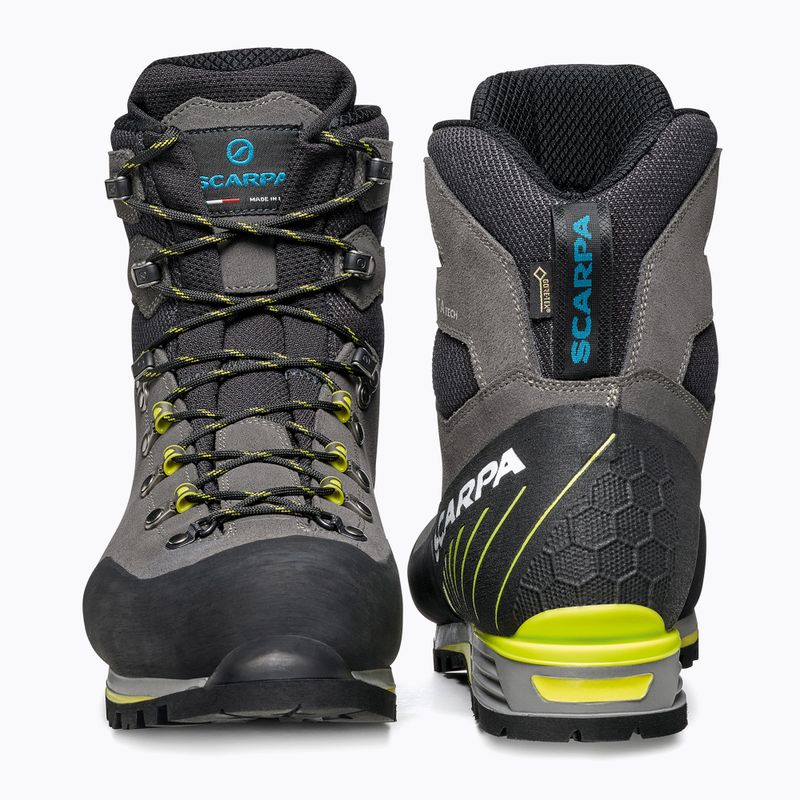 Men's high alpine boots SCARPA Manta Tech GTX shark/lime 11