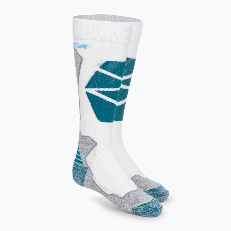 Women's Nordica High Performance W white/grey/petrol ski socks