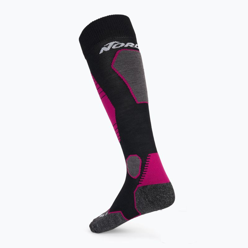 Women's ski socks Nordica High Performance 3.0 black/fuxia/white 2