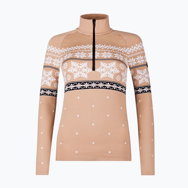 Women's thermal sweatshirt Newland Isalind Half Zip biscuit/white